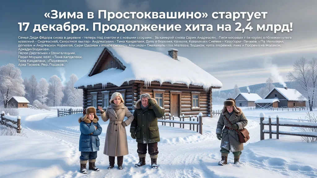 «Зима в Простоквашино» стартует 17 декабря. Продолжение хита на 2,4 млрд!